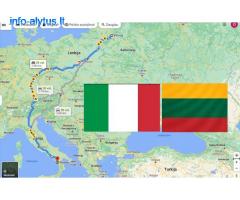 Pervežimas -- Daiktų -- Moto - Krovinių pervežimas -- PERKRAUSTYMAS -- Italija -- Lietuva